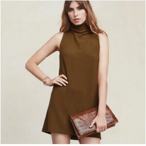 Reformation cali dress high neck knit brown SZ XS